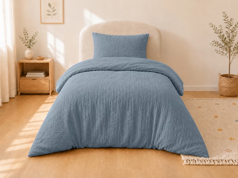 Detexpol „Muslin“ kūdikių patalynė 100x135 mėlyna MEDVILNĖ Premium