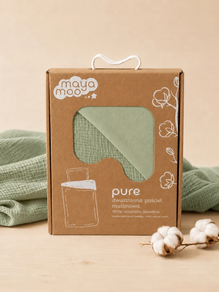 Detexpol „Muslin“ kūdikių patalynė 100x135 mėtų MEDVILNĖ Premium