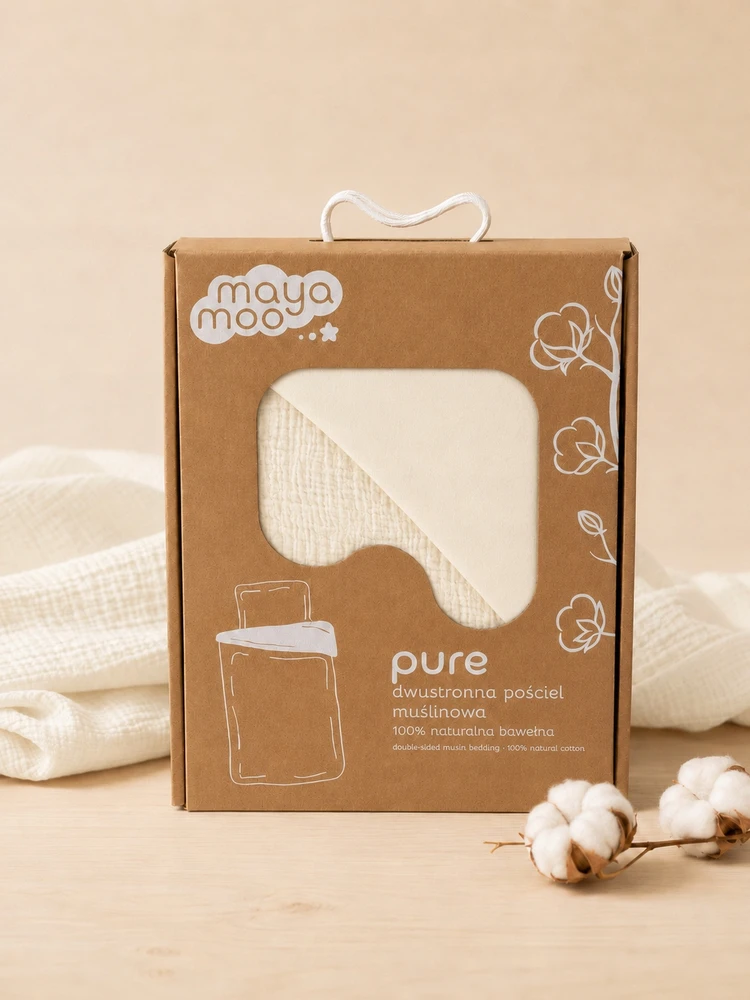 Detexpol Muslin kūdikių patalynė 90x120 kreminė Ekri COTTON Premium