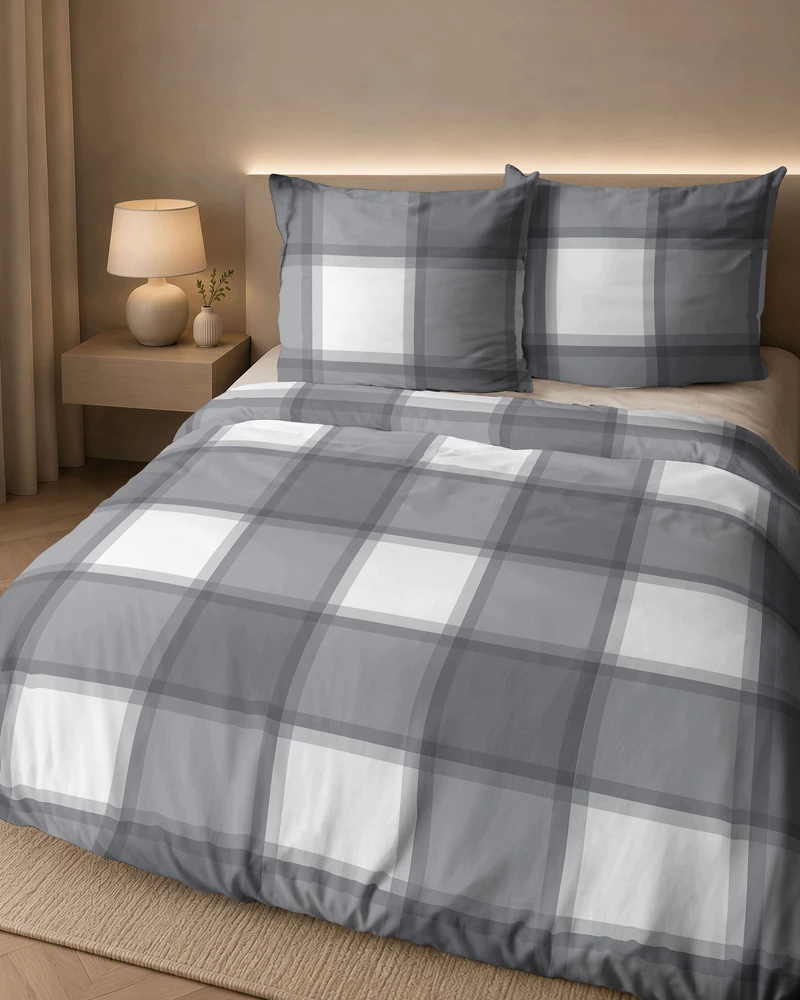 Detexpol Patalynė Flanelowa 220x200 KRATKA 100% Medvilnė Gruba i Ciepła JESIEŃ ZIMA