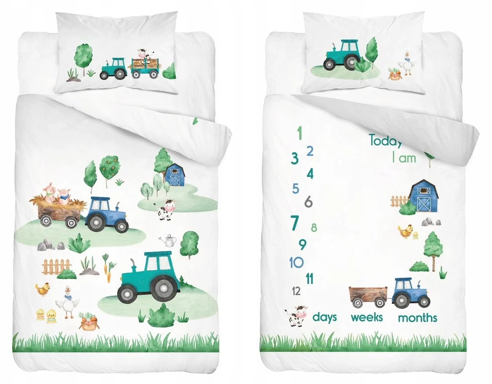 Detexpol Patalynė niemowlęca 90x120 Traktorek Farma BAWEŁNA