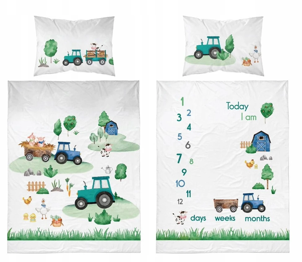 Detexpol Patalynė niemowlęca 90x120 Traktorek Farma BAWEŁNA