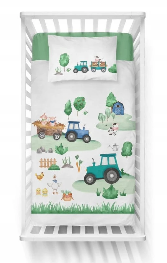Detexpol Patalynė niemowlęca 90x120 Traktorek Farma BAWEŁNA