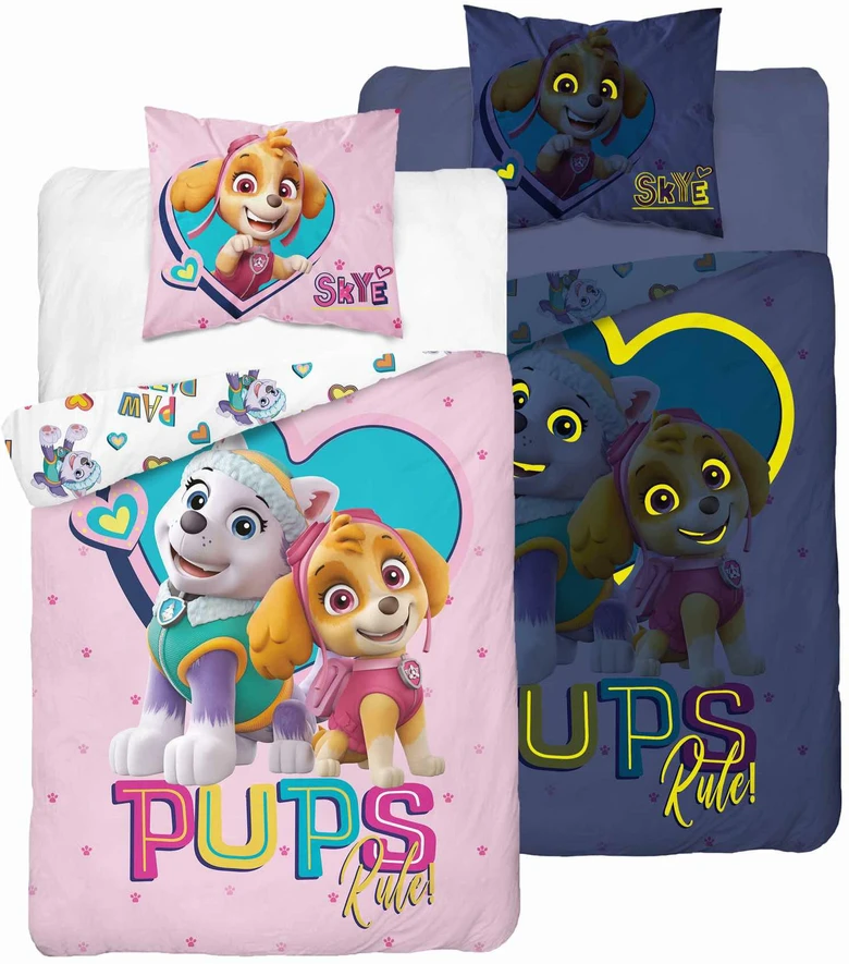 Detexpol Patalynė Švyti tamsoje 140x200 PAW PATROL šuniukai Rožinė