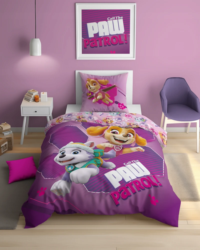 Detexpol Patalynė Švyti tamsoje 140x200 PAW PATROL šuniukai Rožinė
