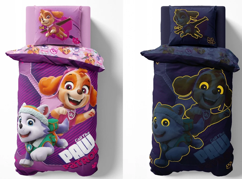 Detexpol Patalynė Švyti tamsoje 140x200 PAW PATROL šuniukai Rožinė