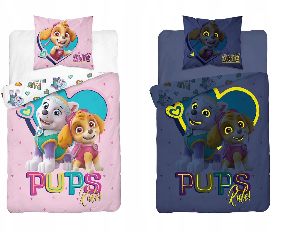 Detexpol Patalynė Švyti tamsoje 140x200 PAW PATROL šuniukai Rožinė