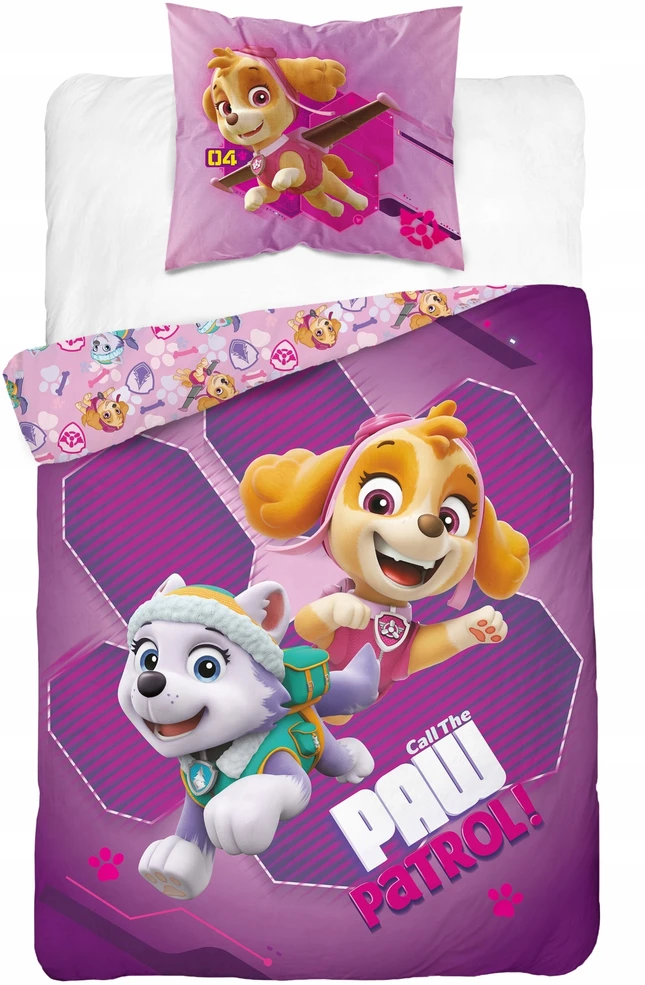 Detexpol Patalynė Švyti tamsoje 140x200 PAW PATROL šuniukai Rožinė