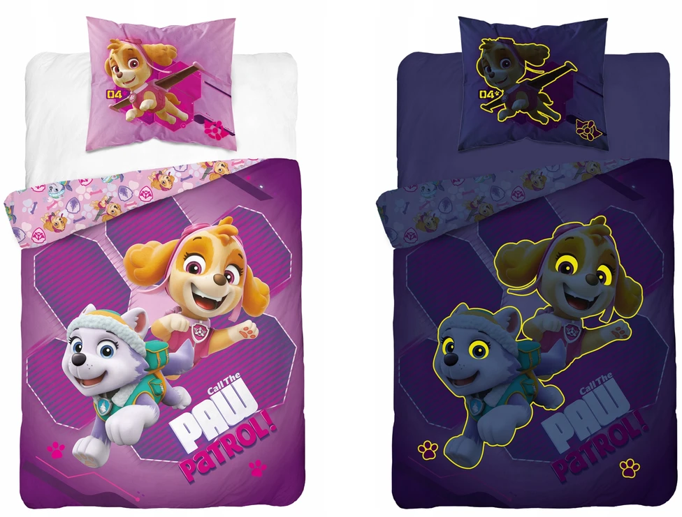 Detexpol Patalynė Švyti tamsoje 140x200 PAW PATROL šuniukai Rožinė
