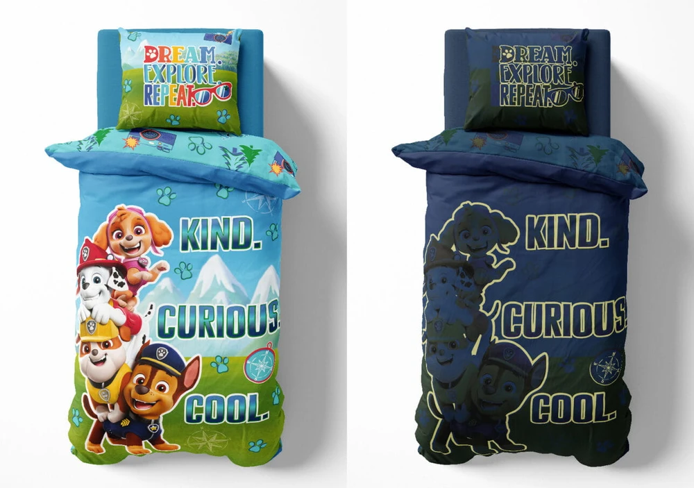 Detexpol PAW PATROL medvilninė patalynė 160x200, LUMINOUS