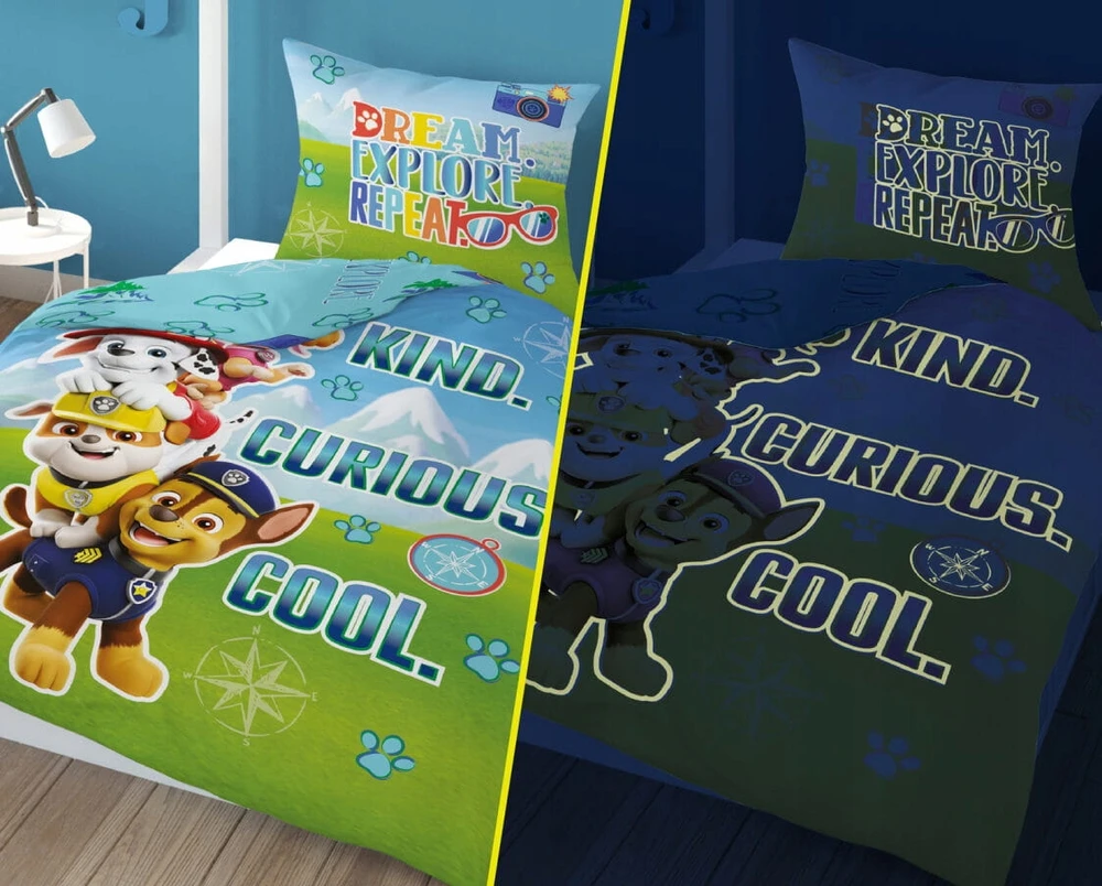 Detexpol PAW PATROL medvilninė patalynė 160x200, LUMINOUS