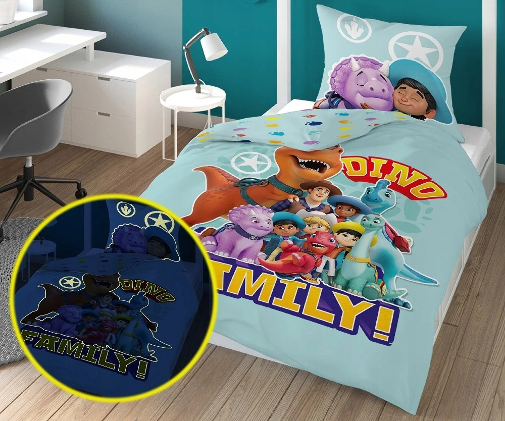 Detexpol Tamsoje švytinti patalynė 140 x 200 Dinozauras 01 Licencijuotas 39