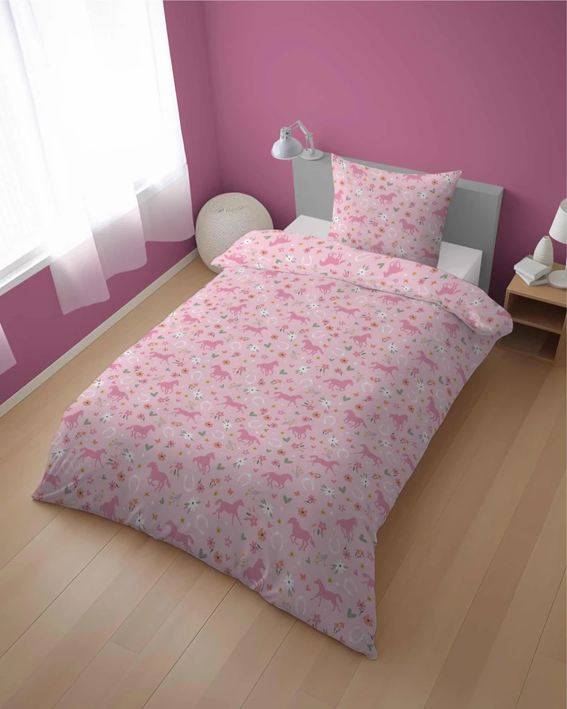 Detexpol Vaikiška patalynė 140x200 Arklys žiedais Rožinė XOXO Dreams