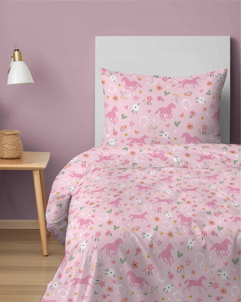 Detexpol Vaikiška patalynė 140x200 Arklys žiedais Rožinė XOXO Dreams