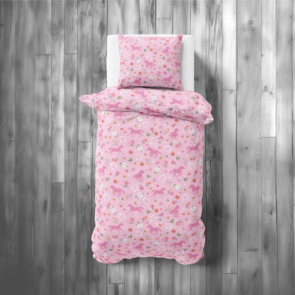 Detexpol Vaikiška patalynė 140x200 Arklys žiedais Rožinė XOXO Dreams