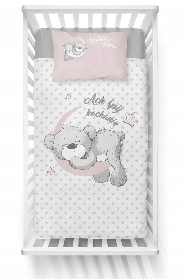 Patalynės komplektas Detexpol Vaikiška patalynė 2 vnt 100x135cm 3944B BEAR rožinė BABY SHOWER