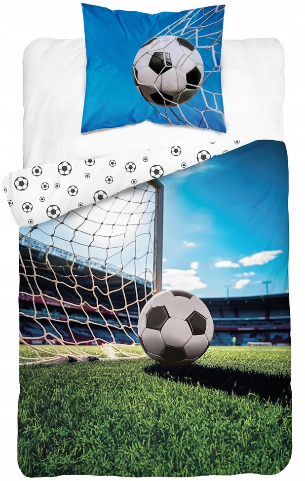 Detexpol Vaikiškos patalynės komplektas 160x200 su futbolo motyvu, šviečiantis tamsoje