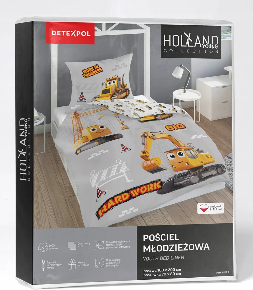 Detexpol Vaikiškos patalynės komplektas 140x200 cm - statybos tema
