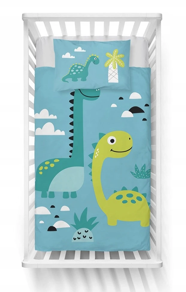 Detexpol VAIKŲ PATALYS 90X120 DINOZAURAI MĖLYNAI ŽALIA LOVIČIUI
