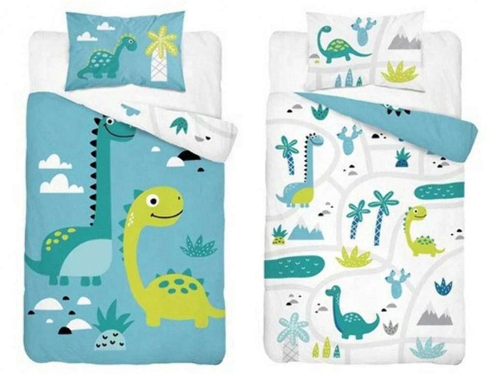 Detexpol VAIKŲ PATALYS 90X120 DINOZAURAI MĖLYNAI ŽALIA LOVIČIUI