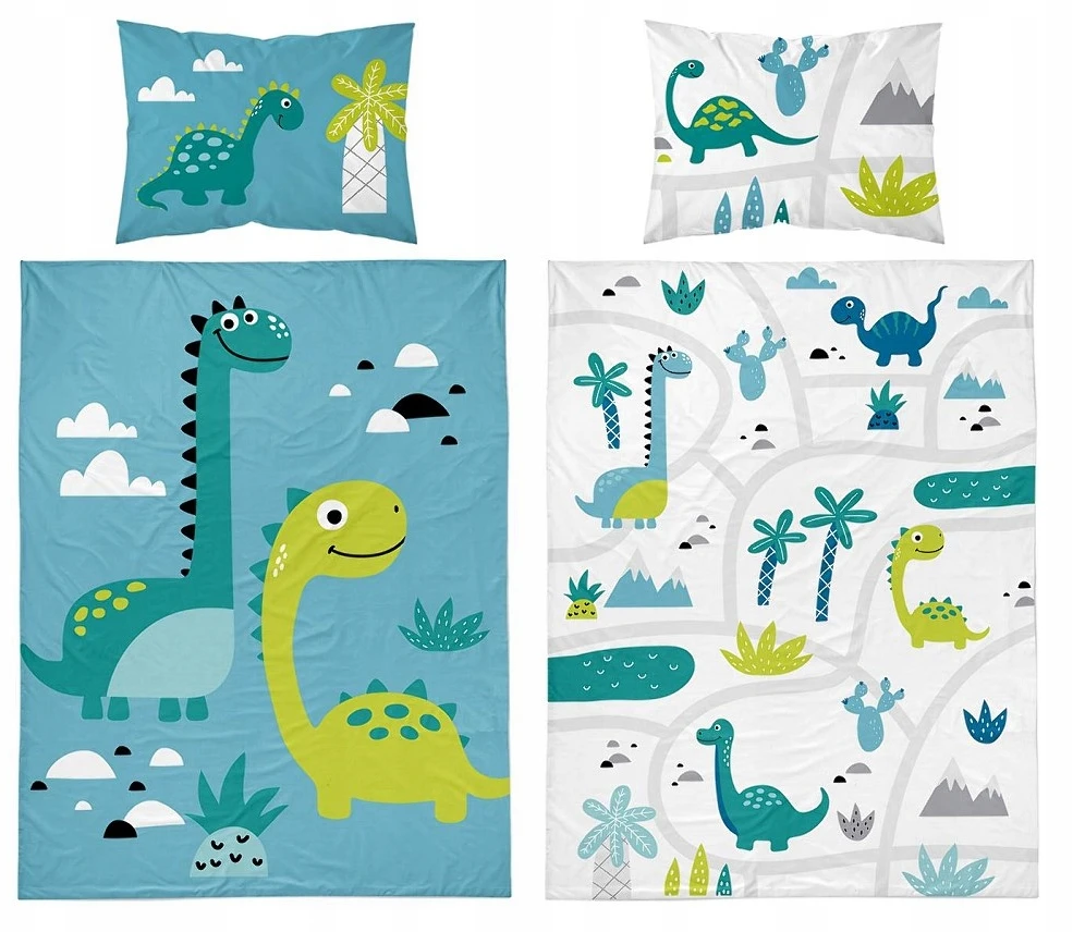 Detexpol VAIKŲ PATALYS 90X120 DINOZAURAI MĖLYNAI ŽALIA LOVIČIUI