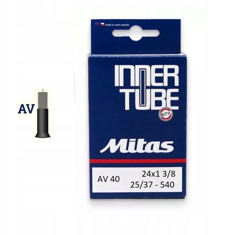 Dętka rowerowa RUBENA MITAS 24 x 1 - 1 3/8 zawór AV40 dydis 25/37 - 540