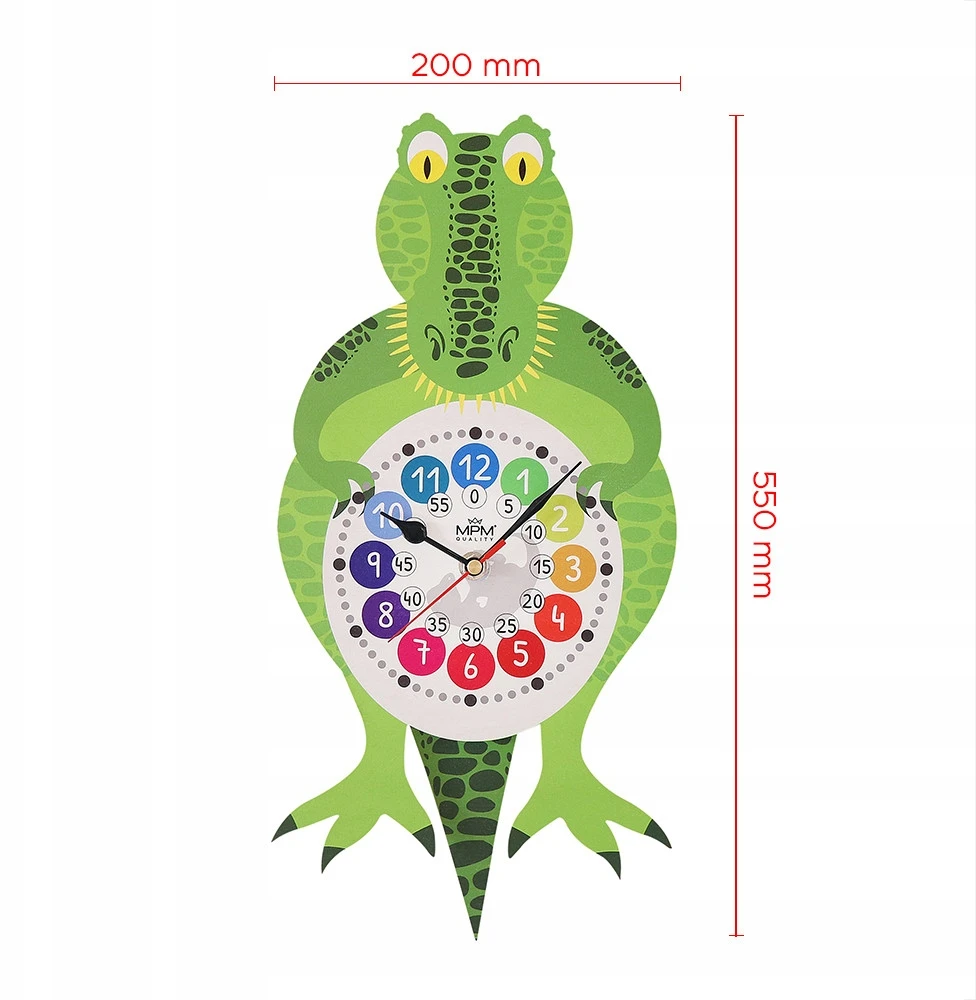 Detské kyvadlové hodiny MPM Fernse krokodíl 4468.C, 55cm