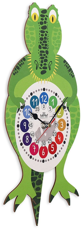 Detské kyvadlové hodiny MPM Fernse krokodíl 4468.C, 55cm