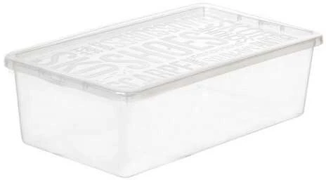 Dėžė su dangčiu avalynei Plast Team 34x19x11cm permatoma