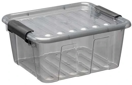 Dėžė su dangčiu Home Box Plast Team 2L/9.2x20.50x17cm permatoma/pilka