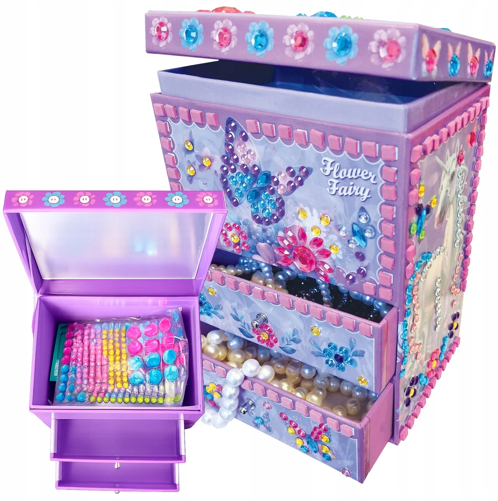DĖŽUTĖ MERGAITEI papuošti DIY RINKINYS vaikams Gėlių fėja