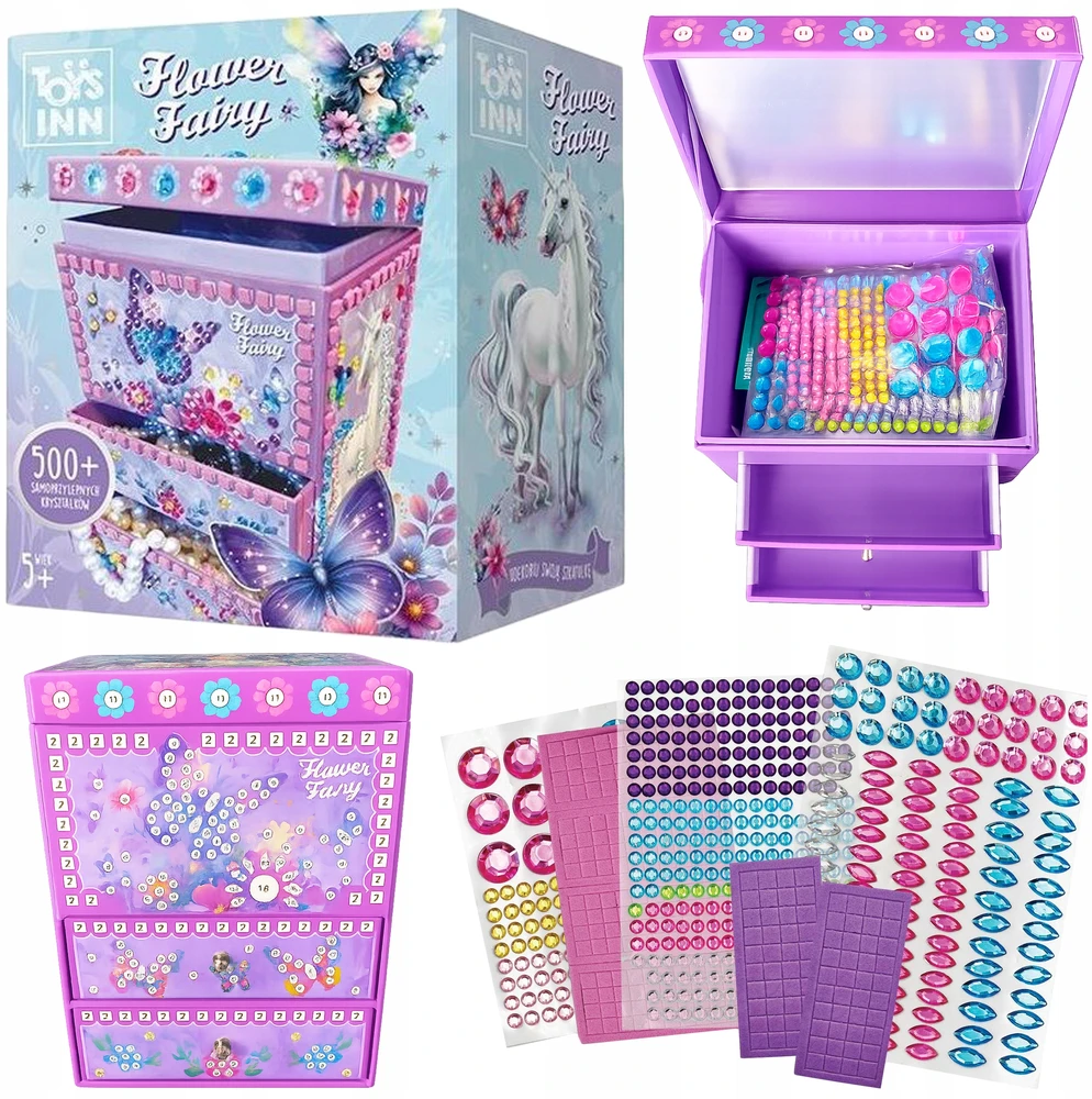 DĖŽUTĖ MERGAITEI papuošti DIY RINKINYS vaikams Gėlių fėja
