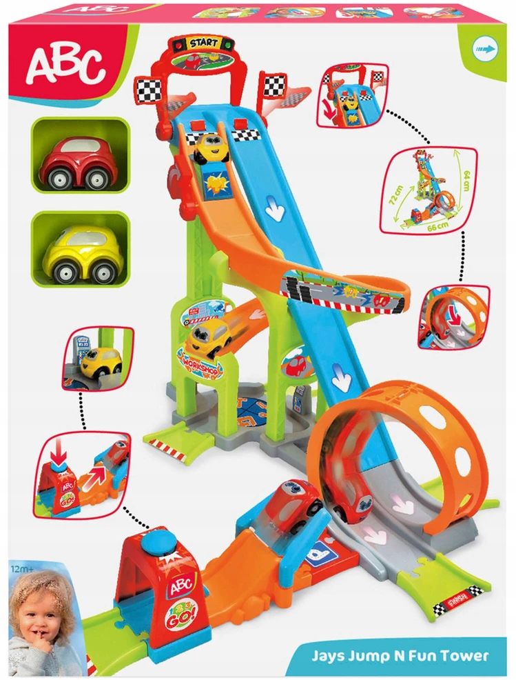 Automobilių trasa su šuoliu, kilpa ir 2 mašinėlėmis – Dickie Toys
