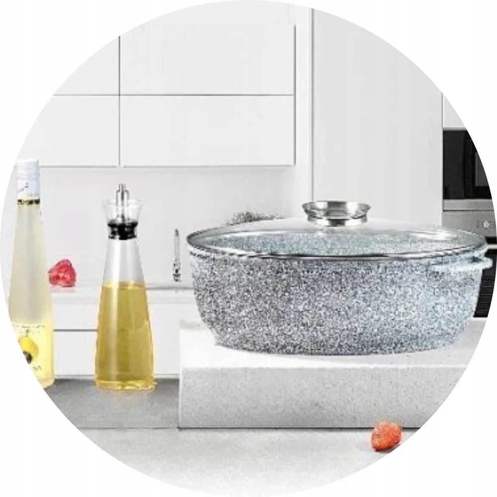 DIDELĖ skrudinimo skarda EDENBERG GOOSE NELIMPANČIUS MARMURO AROMATAS 38cm 8.0L