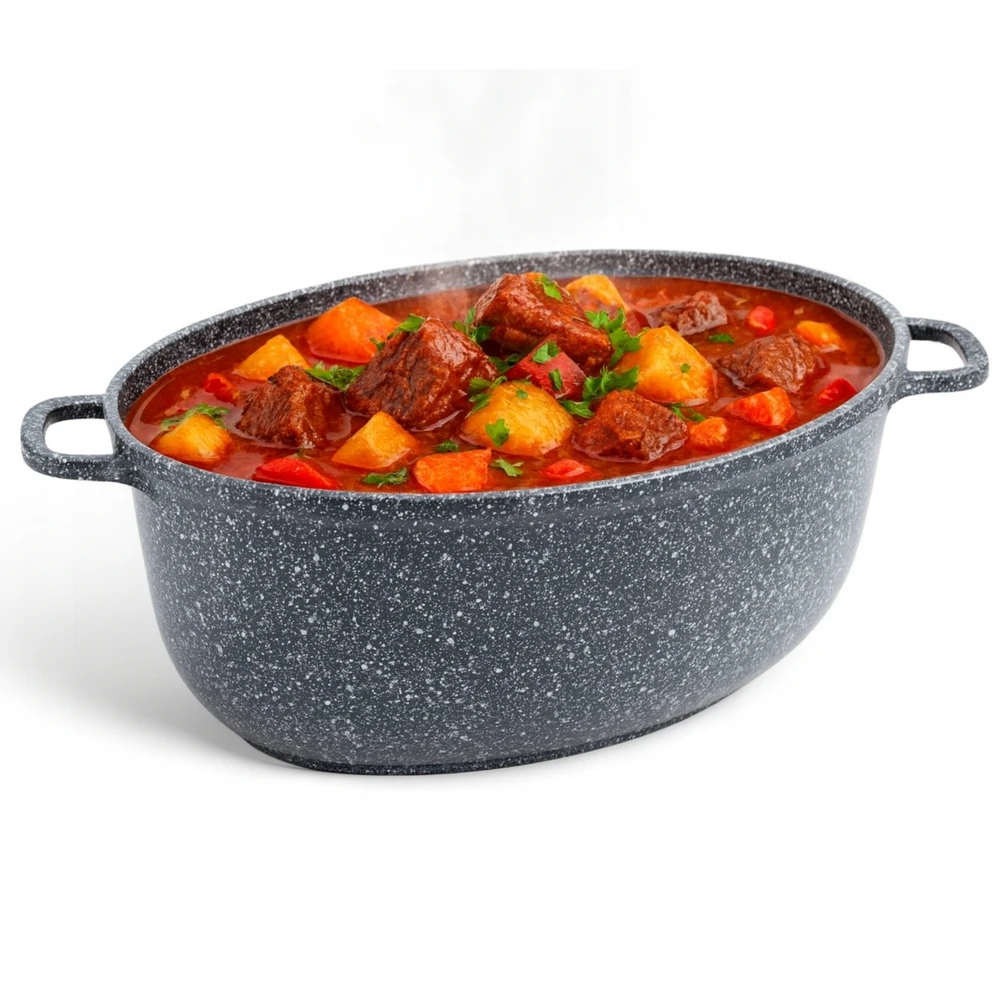 DIDELĖ skrudinimo skarda EDENBERG GOOSE NELIMPANČIUS MARMURO AROMATAS 38cm 8.0L