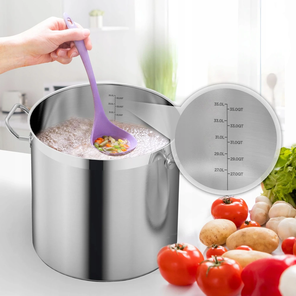 DIDELIS AUKŠTAS PLIENINIS PUODAS SU DANGIU 31L INDUKCINĖMIS NUTRICHEF rankenomis