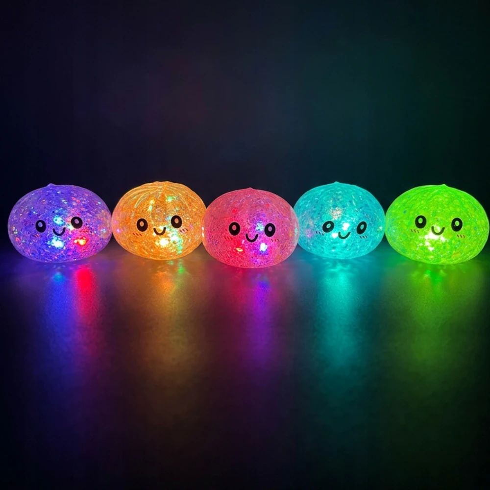 Didelis Gniotek kukulis XXL ANTISTRESS SQUISHY Glitter GLOWING LED 160g