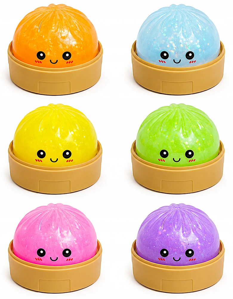Didelis Gniotek kukulis XXL ANTISTRESS SQUISHY Glitter GLOWING LED 160g