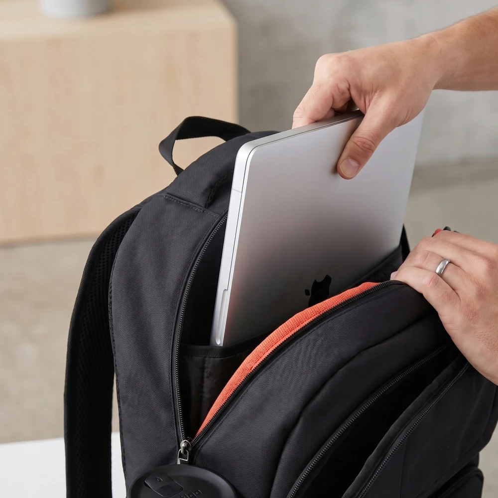 Didelis juodas plecak ZAGATTO su vieta laptopui 17", universalus moterims ir vyrams