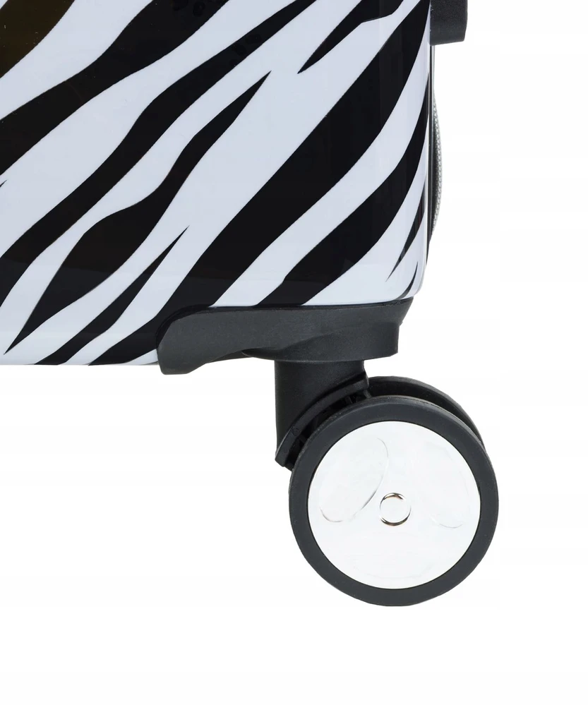 Didelis kelioninis lagaminas ant ratų, kietas ABS PUCCINI Zebra ABS015A-10