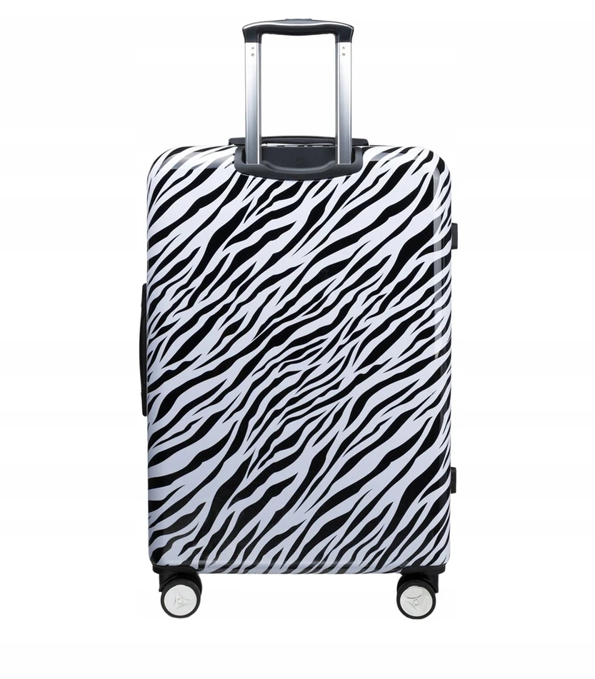 Didelis kelioninis lagaminas ant ratų, kietas ABS PUCCINI Zebra ABS015A-10