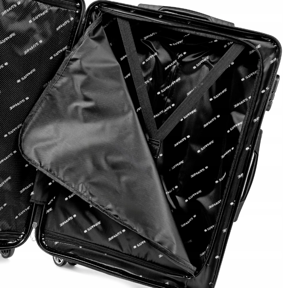 DIDELIS KELIONINIS lagaminas ant ratukų, BAGAŽAS pagamintas iš ABS, tvirtas, XXL KOMBINACIJA Sapphire DUO