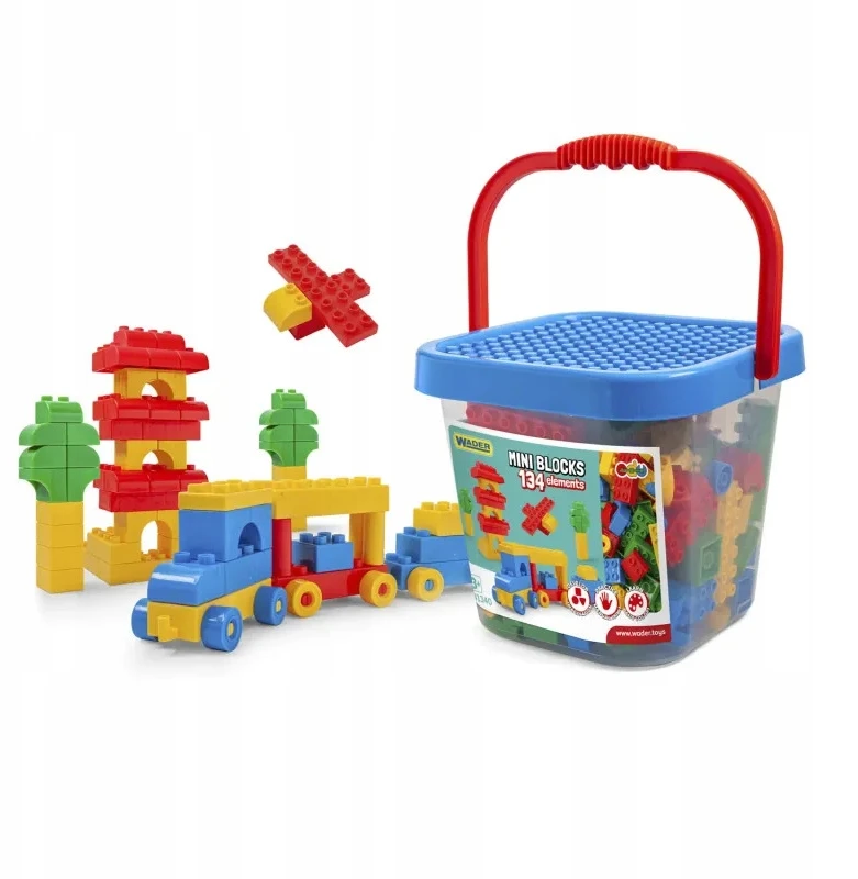 WADER 41340 Mini kaladėlės - Mini kaladėlės kibire (134 vnt.)