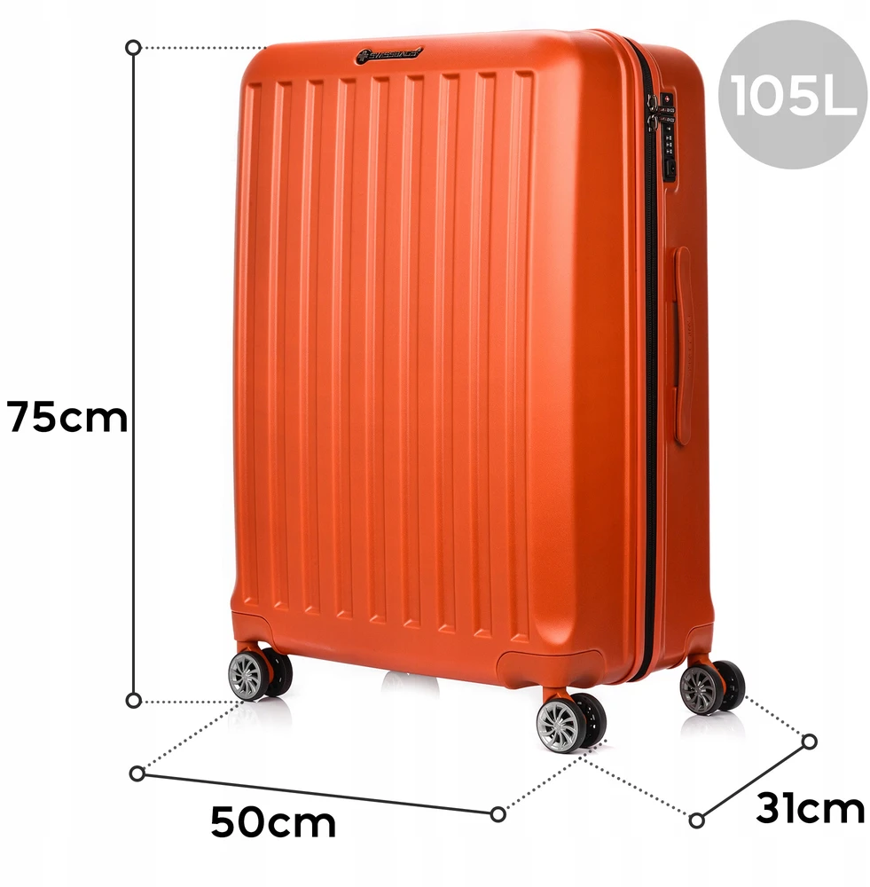 Kelioninis Didelis lagaminas swissbags cosmos 105l 75cm abs tsa
