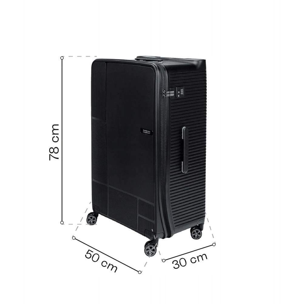 Didelis lagaminas SwissBags Magna 78 cm juodas