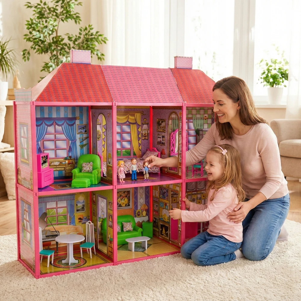 DIDELIS LĖLIŲ VILA 128 ELEMENTS FUNFIT XXL