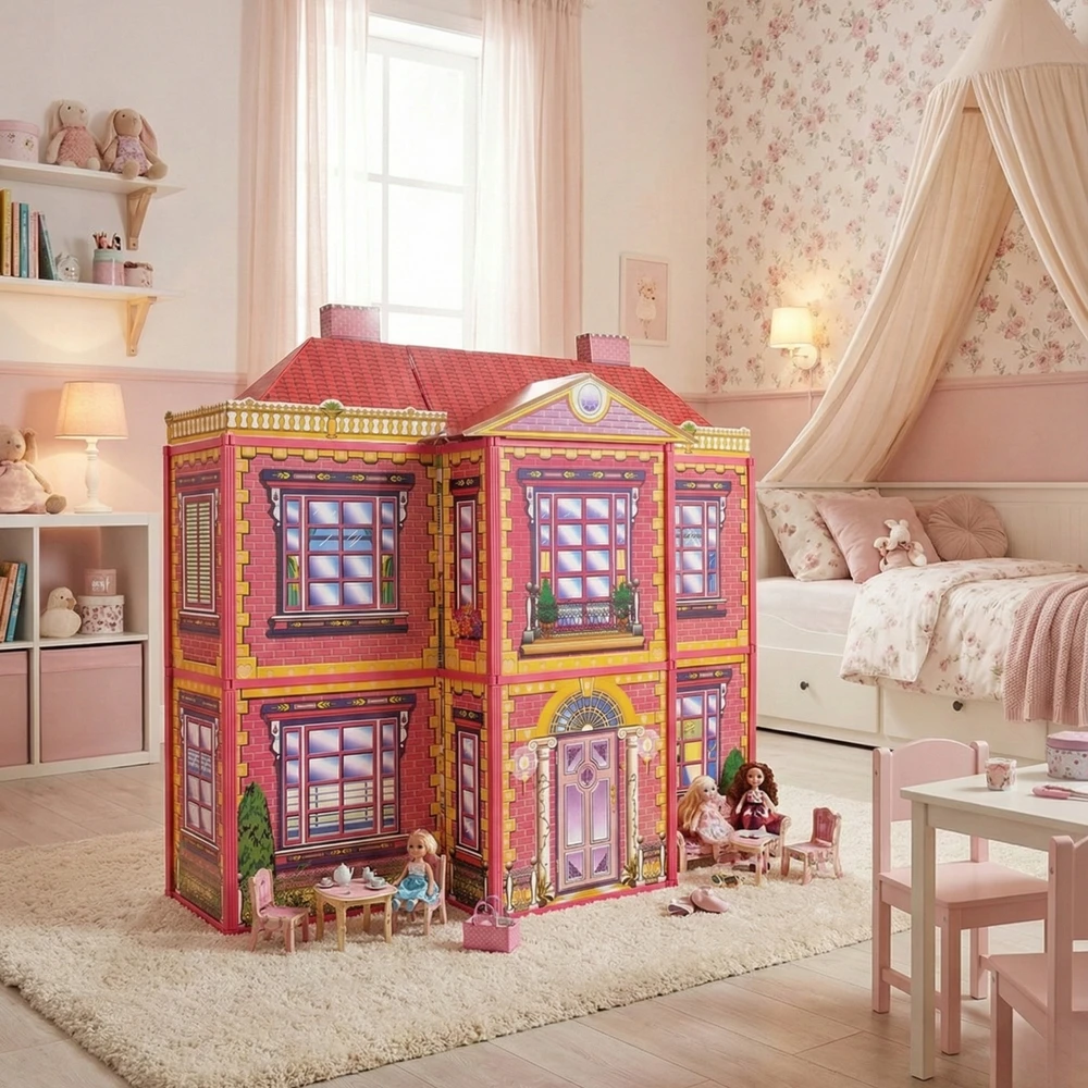 DIDELIS LĖLIŲ VILA 128 ELEMENTS FUNFIT XXL
