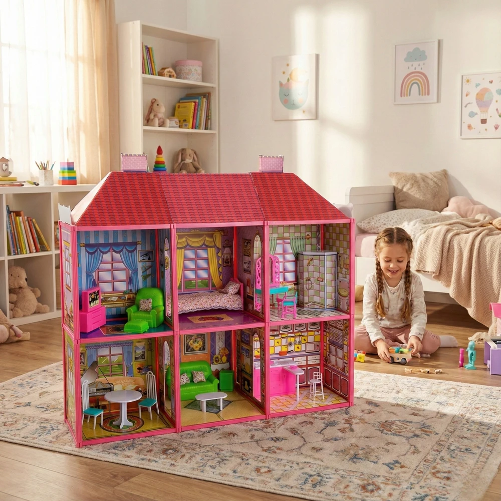 DIDELIS LĖLIŲ VILA 128 ELEMENTS FUNFIT XXL