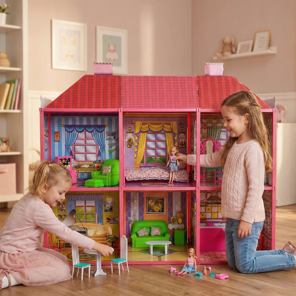 DIDELIS LĖLIŲ VILA 128 ELEMENTS FUNFIT XXL