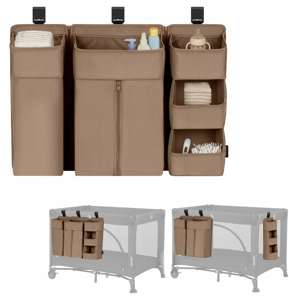 Didelis pakabinamas 3in1 lovos organizatorius Lionelo Sidepocket Large